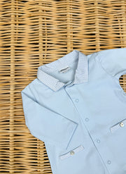 Jersey Sleepsuit With Striped Collar
