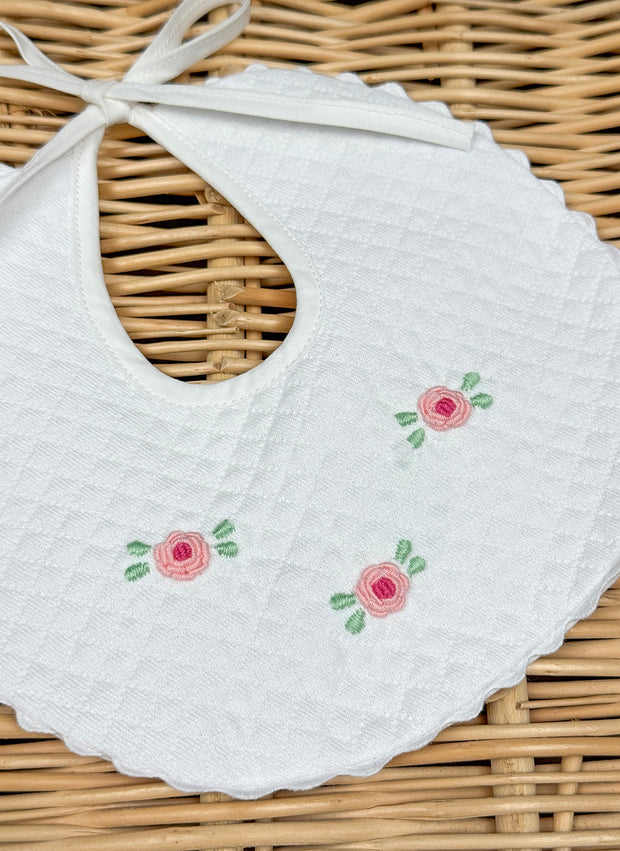 Bavaglino Piquet Con Rosa Ricamata