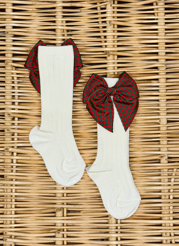 Calzini in caldo cotone a coste - Fiocco Tartan