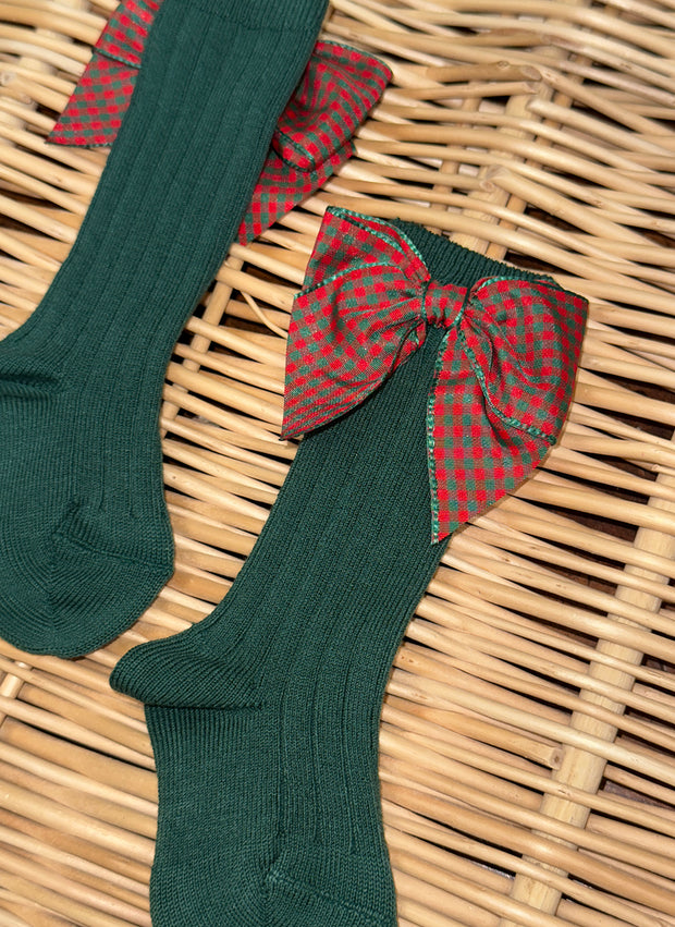 Calzini in caldo cotone a coste - Fiocco Tartan