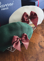 GARTER STITCH BERET - TARTAN BOW