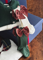 Calzini in caldo cotone a coste - Fiocco Tartan