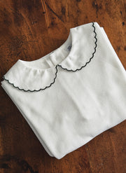 Long Sleeve Top - Scalopped Collar