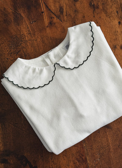 Long Sleeve Top - Scalopped Collar