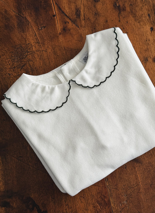 Long Sleeve Top - Scalopped Collar