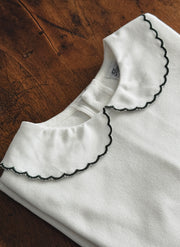 Long Sleeve Top - Scalopped Collar