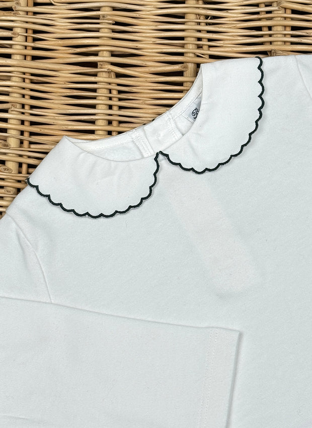 Long Sleeve Top - Scalopped Collar