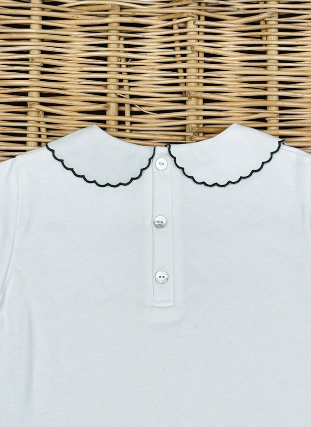 Long Sleeve Top - Scalopped Collar