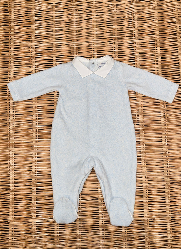 Chenille Sleepsuit Pointed Collar