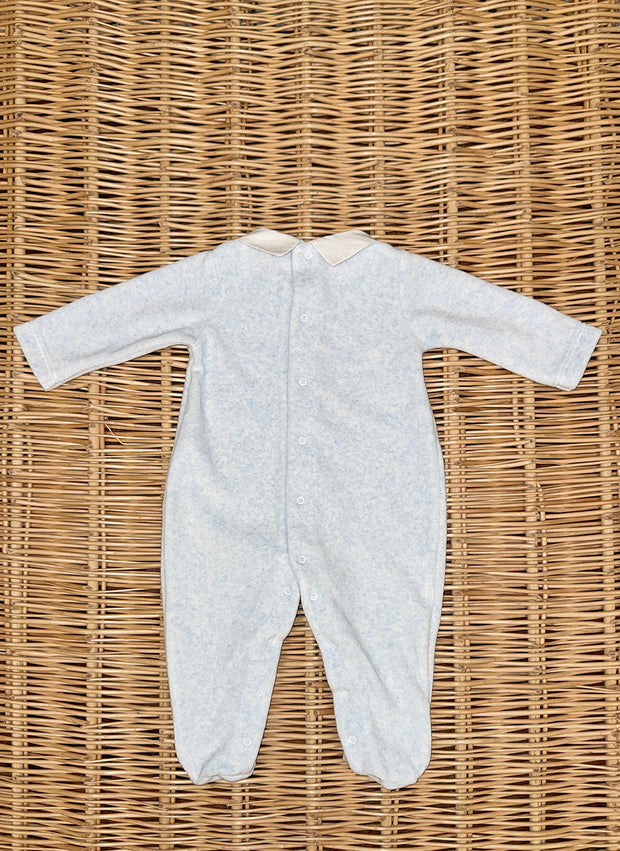 Chenille Sleepsuit Pointed Collar