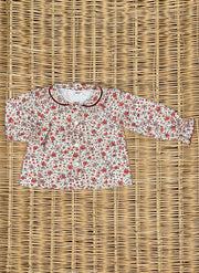 Long Sleeve Shirt Flowers - Rouche Collar