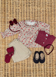 Long Sleeve Shirt Flowers - Rouche Collar