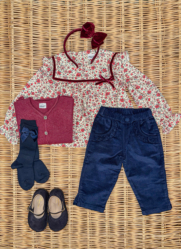 Long Sleeve Shirt - Flowers and Velvet