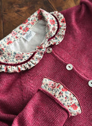 Long Sleeve Shirt Flowers - Rouche Collar