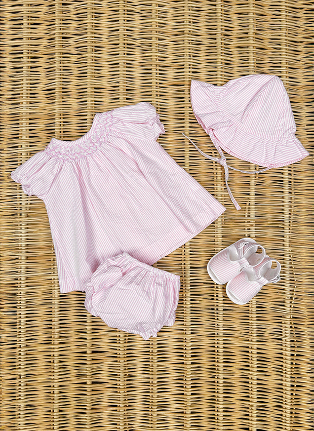 Little Girly Striped Smock Set