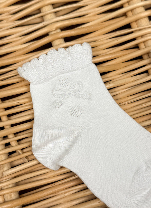 Ceremony Socks With Bow in Relieve