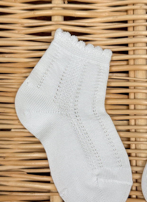 Openwork Scalopped Short Socks