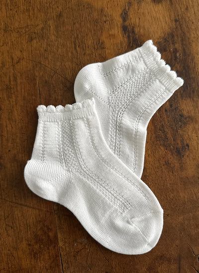 Openwork Scalopped Short Socks