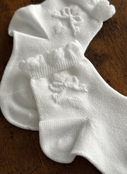 Ceremony Socks With Bow in Relieve