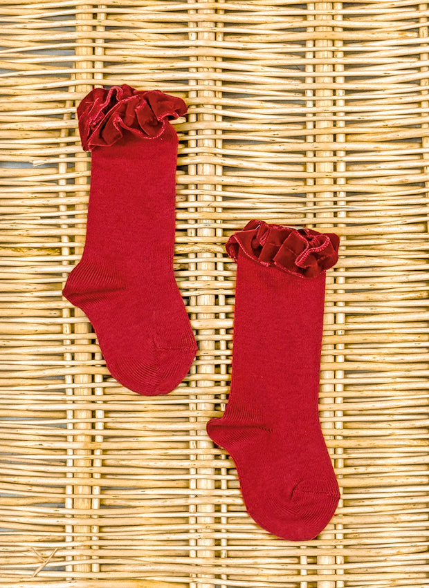 Velvet Rouche Warm Cotton Socks