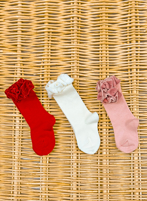 Velvet Rouche Warm Cotton Socks