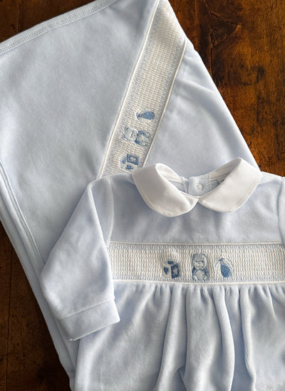 Tutina in ciniglia con smock