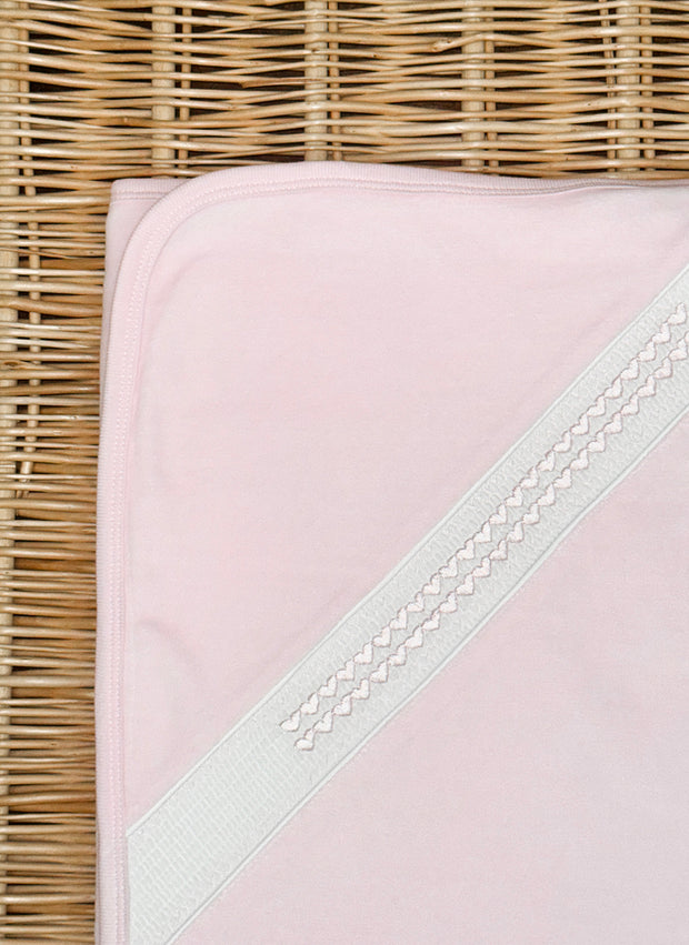 Chenille Smock Blanket With Hearts