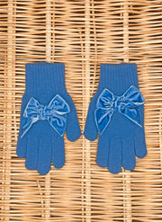 GLOVES WITH VELVET BOW