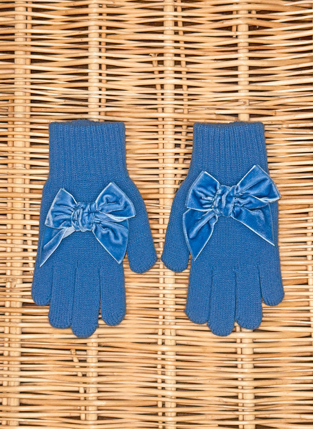 GLOVES WITH VELVET BOW