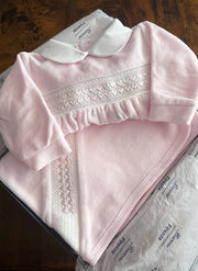 Chenille Smock Blanket With Hearts