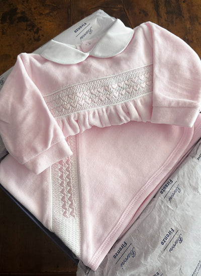 Chenille Smock Blanket With Hearts
