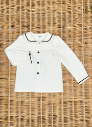 Camicia Maniche Lunghe Colletto Smerlato - Dettagli in Velluto
