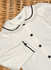 Camicia Maniche Lunghe Colletto Smerlato - Dettagli in Velluto