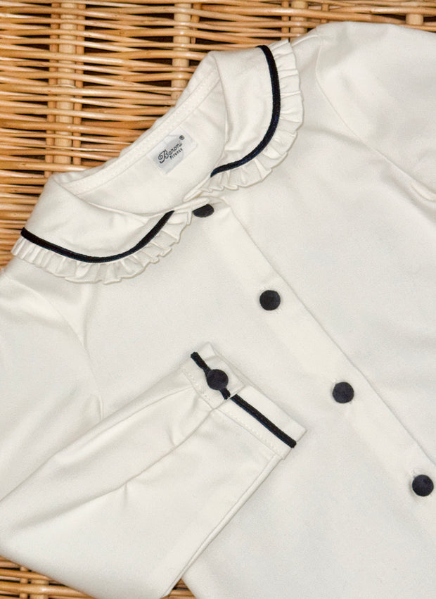 Camicia Maniche Lunghe Colletto Smerlato - Dettagli in Velluto