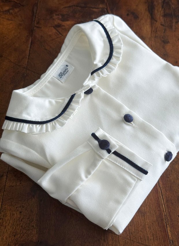 Camicia Maniche Lunghe Colletto Smerlato - Dettagli in Velluto