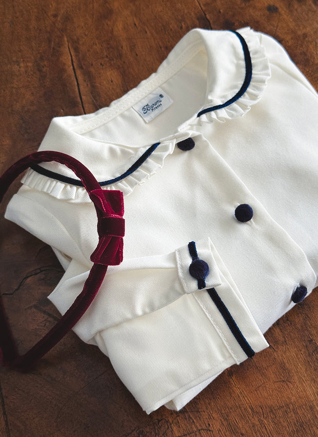 Camicia Maniche Lunghe Colletto Smerlato - Dettagli in Velluto