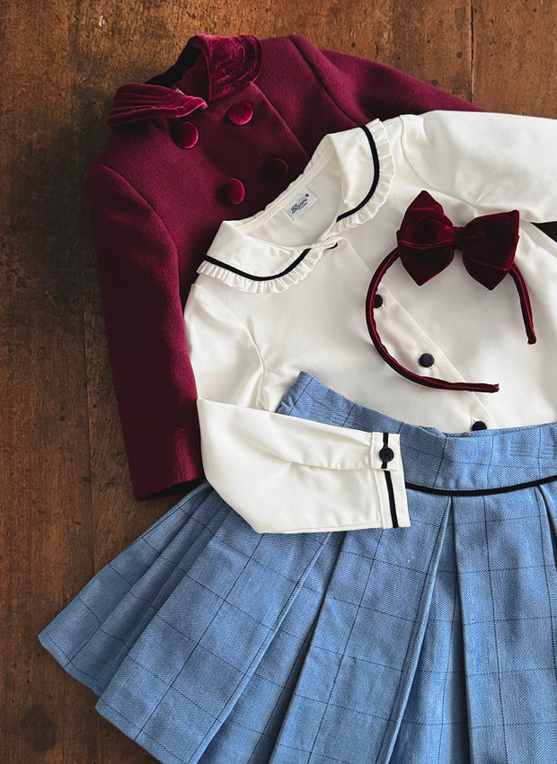 Camicia Maniche Lunghe Colletto Smerlato - Dettagli in Velluto
