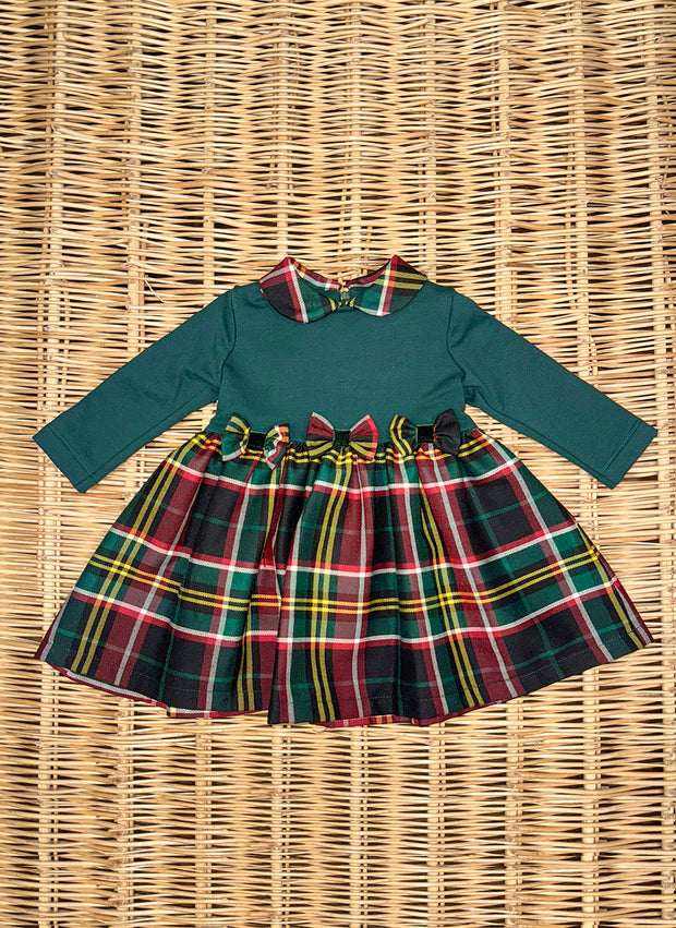 Jersey Dress With Tartan Skirt
