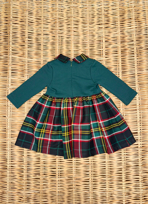 Jersey Dress With Tartan Skirt