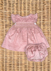 Abito Velluto a Costine con Smock