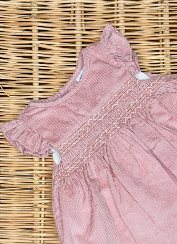 Abito Velluto a Costine con Smock