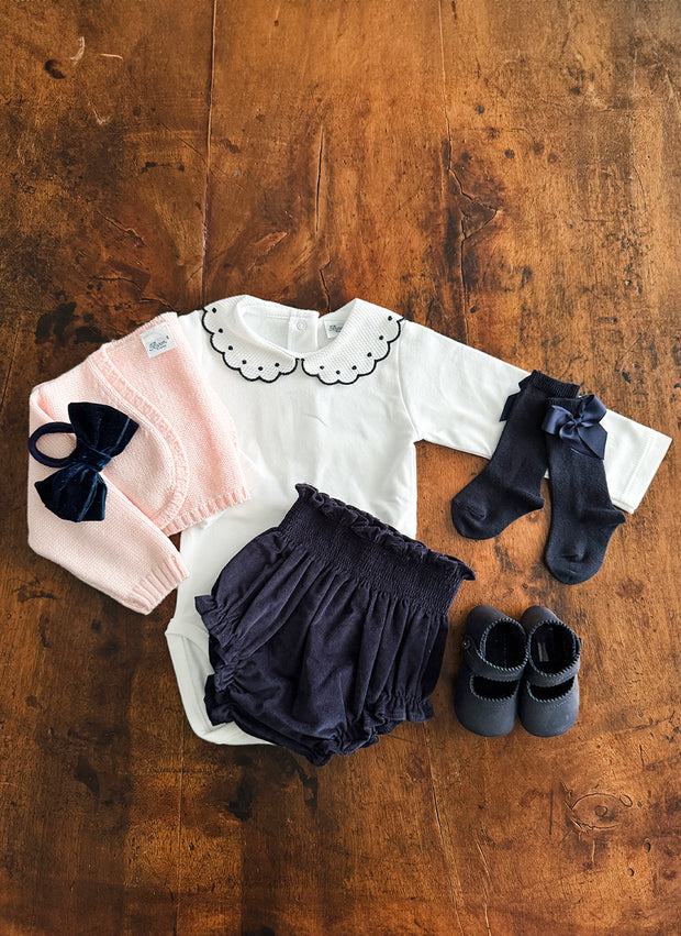 Velvet Bloomer With Smock