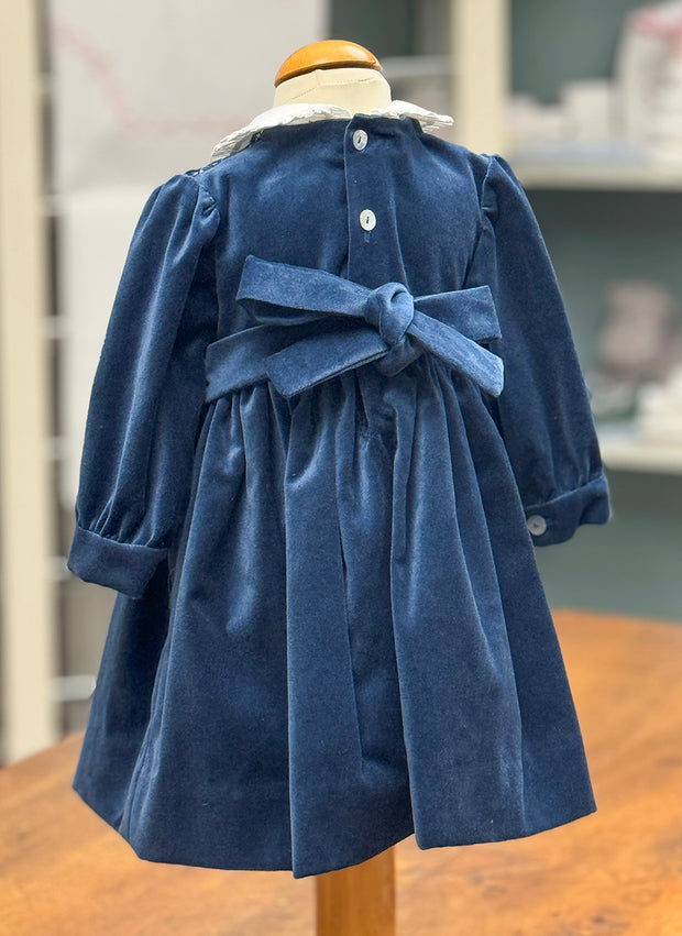 Handmade Smock Velvet Dress - Long Sleeves