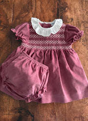 Abito Velluto Con Smock