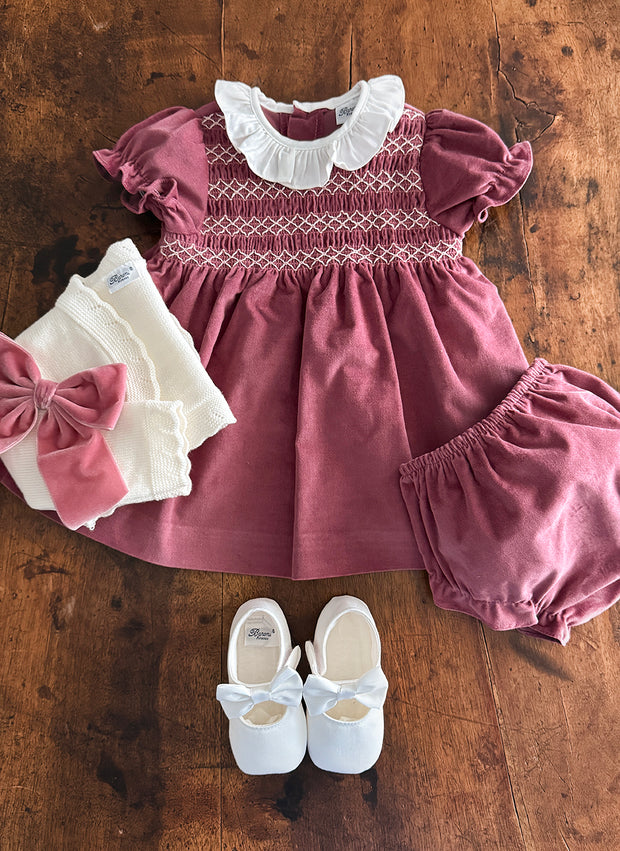 Abito Velluto Con Smock