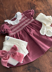 Abito Velluto Con Smock
