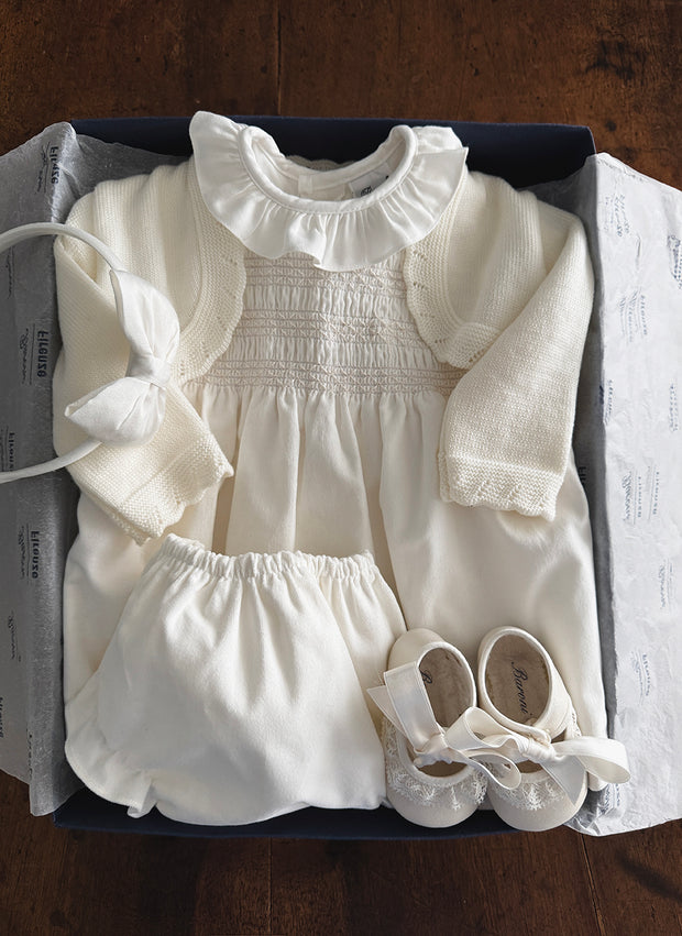 Abito Velluto Con Smock