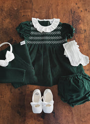Abito Velluto Con Smock