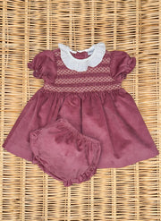 Abito Velluto Con Smock