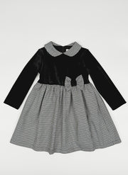 VESTITO IN VELLUTO CON GONNA PIE DE PULL